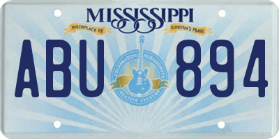MS license plate ABU894