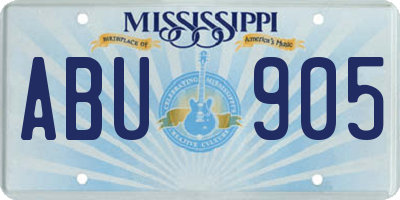 MS license plate ABU905