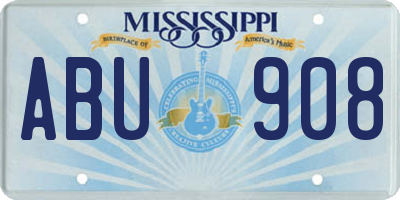 MS license plate ABU908