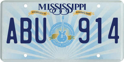 MS license plate ABU914