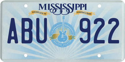 MS license plate ABU922