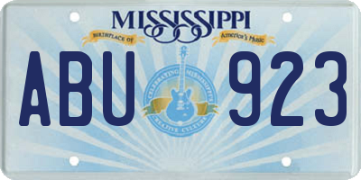 MS license plate ABU923