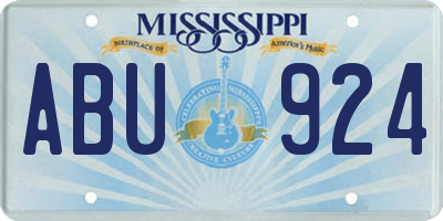 MS license plate ABU924