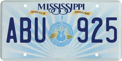 MS license plate ABU925