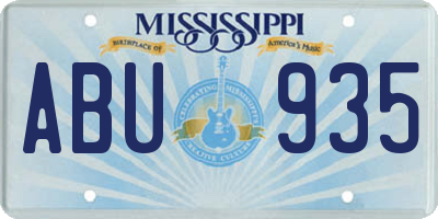 MS license plate ABU935