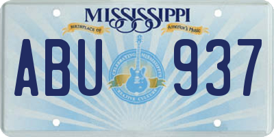 MS license plate ABU937