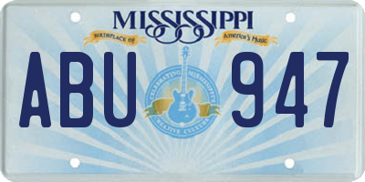 MS license plate ABU947