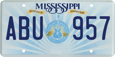 MS license plate ABU957