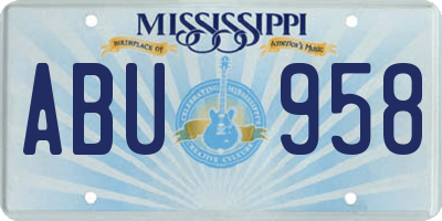 MS license plate ABU958