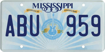 MS license plate ABU959