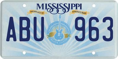 MS license plate ABU963