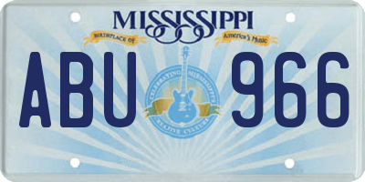 MS license plate ABU966