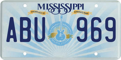 MS license plate ABU969