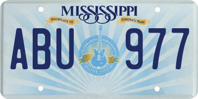 MS license plate ABU977
