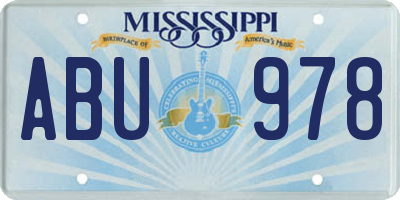 MS license plate ABU978