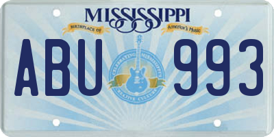 MS license plate ABU993