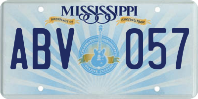 MS license plate ABV057