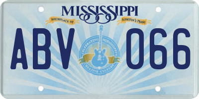 MS license plate ABV066