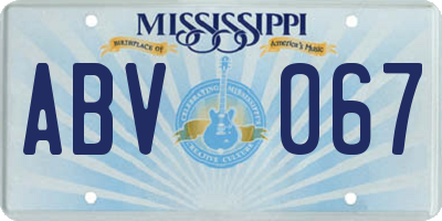 MS license plate ABV067