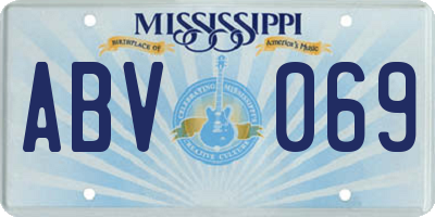 MS license plate ABV069