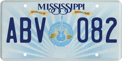 MS license plate ABV082