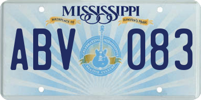 MS license plate ABV083