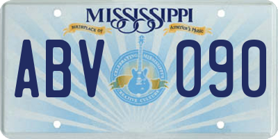 MS license plate ABV090