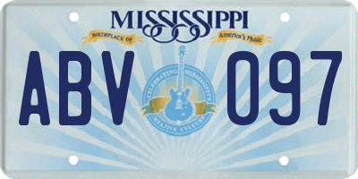 MS license plate ABV097