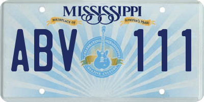 MS license plate ABV111