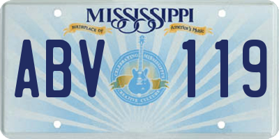 MS license plate ABV119