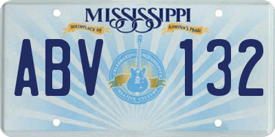 MS license plate ABV132