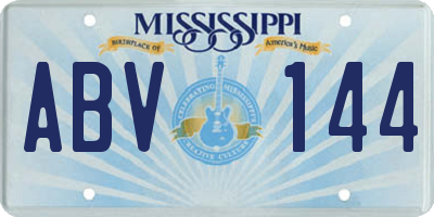 MS license plate ABV144
