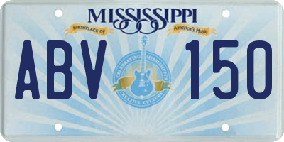 MS license plate ABV150