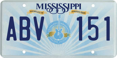 MS license plate ABV151