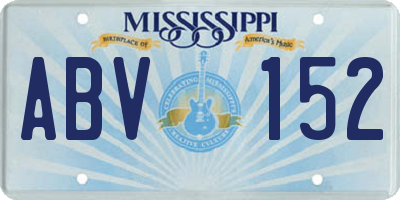 MS license plate ABV152