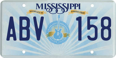 MS license plate ABV158