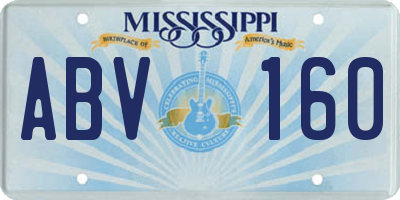 MS license plate ABV160