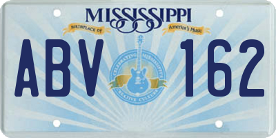 MS license plate ABV162