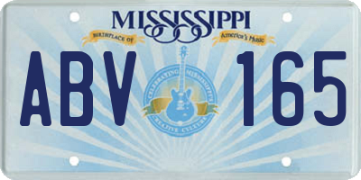 MS license plate ABV165
