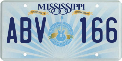 MS license plate ABV166