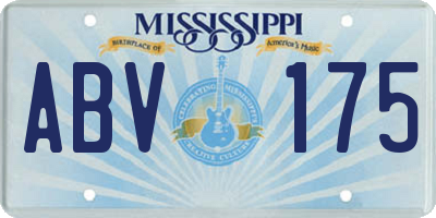 MS license plate ABV175