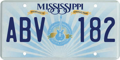 MS license plate ABV182