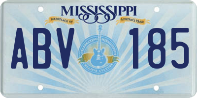 MS license plate ABV185