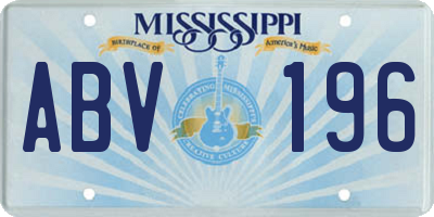 MS license plate ABV196