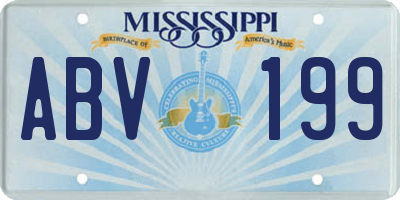 MS license plate ABV199