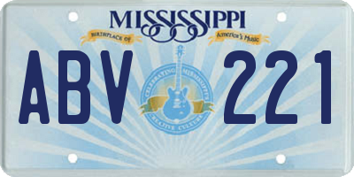 MS license plate ABV221
