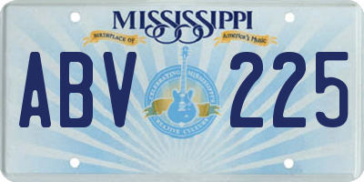 MS license plate ABV225