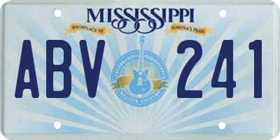 MS license plate ABV241