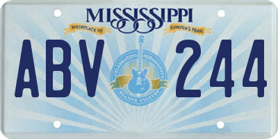 MS license plate ABV244