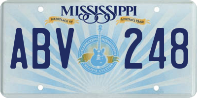 MS license plate ABV248